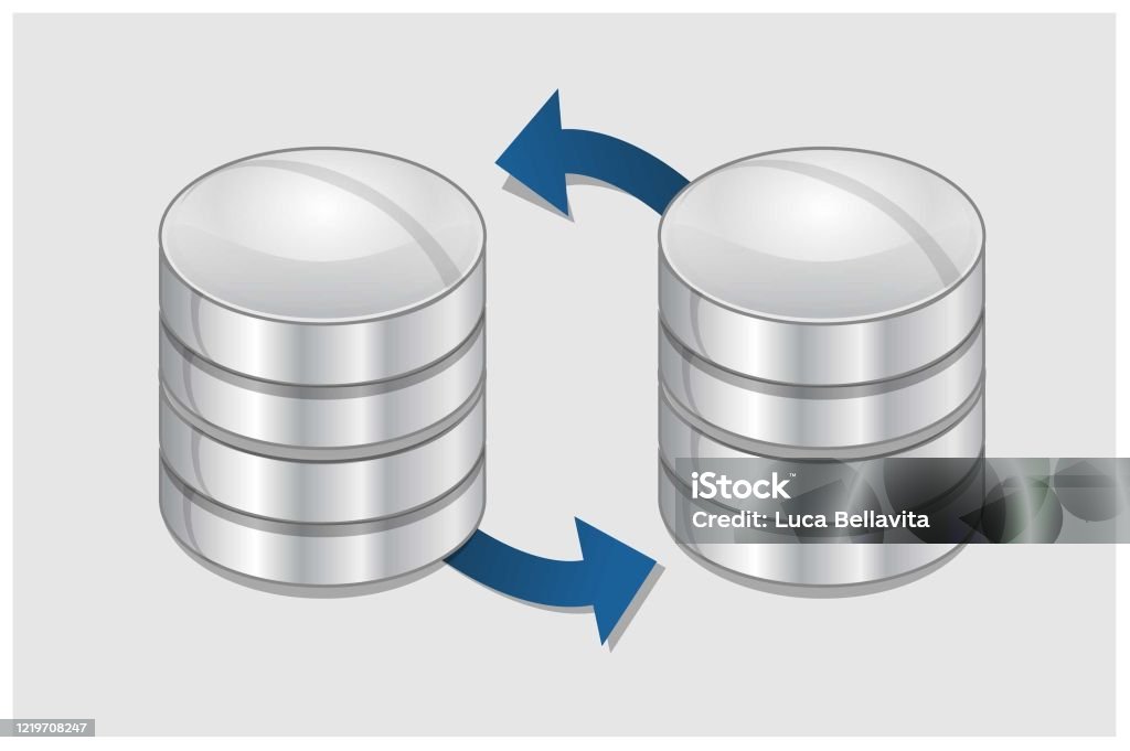 Data Transfer Database Db Data Exchange Illustration Of Information Exchange Between Two ...