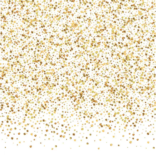 Vector illustration of Gold confetti luxury sparkling confetti. Scattered