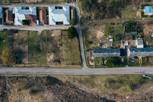 istock Flying over village area 1219714777