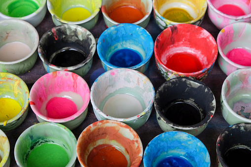 Colorful art paint ceramic cups