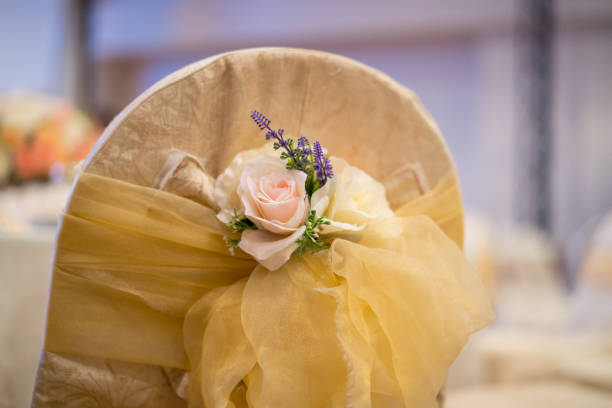 Banquet chair with flower decoration