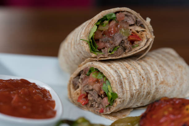 istock Wrap with minced meat and tomato 1219720645