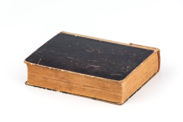 istock Old shabby book on a white background 1219722503