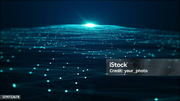 Abstract Technology Big Data Background Concept Motion Of Digital Data Flow Transferring Of Big Data Transfer And Storage Of Data Sets Blockchain Server Hispeed Internet Stock Photo - Download Image Now