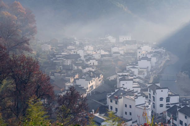 istock Chinese village at dawn in Autumn 1219724927