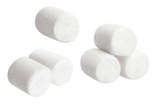 istock Set of marshmallows on white 1219726566