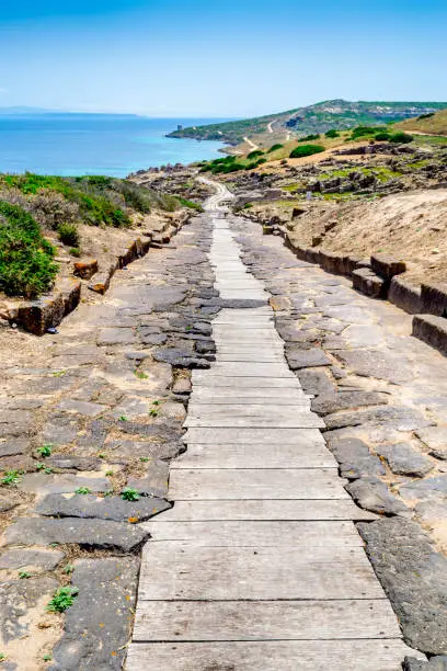 Photo of Downhill path to the coast in Tharros archaeological site