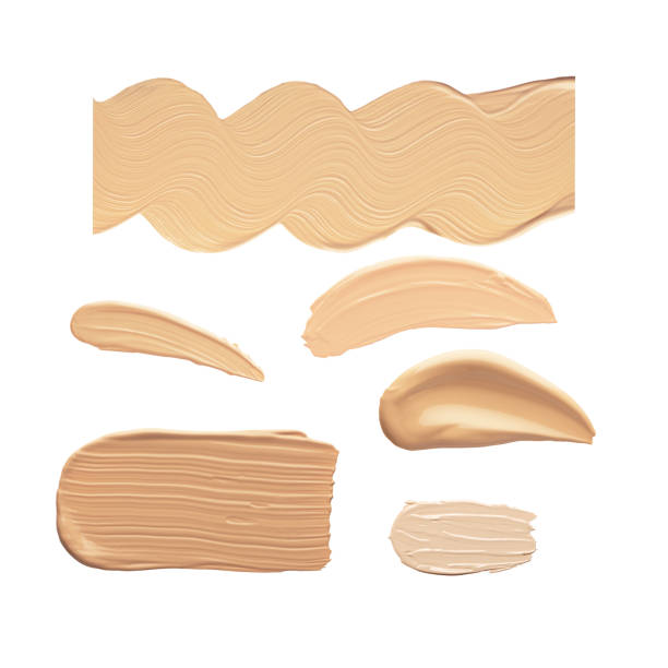 istock Various sizes and shapes of foundation isolated on white background. Creamy texture. Different tones of facial product. Beauty and treatment. Cosmetology and wellness concept 1219728933