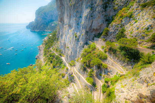 istock Famous Krupp street in Capri coast 1219729837