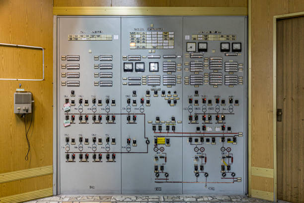 체르노빌 원자력 발전소 상황실 - contamination meter 뉴스 사진 이미지