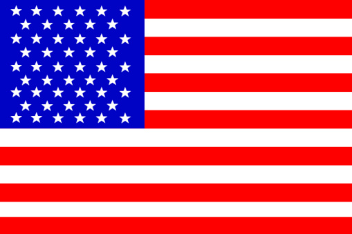 the flag of the United States with its stars and stripes. Concept of patriotism and unity