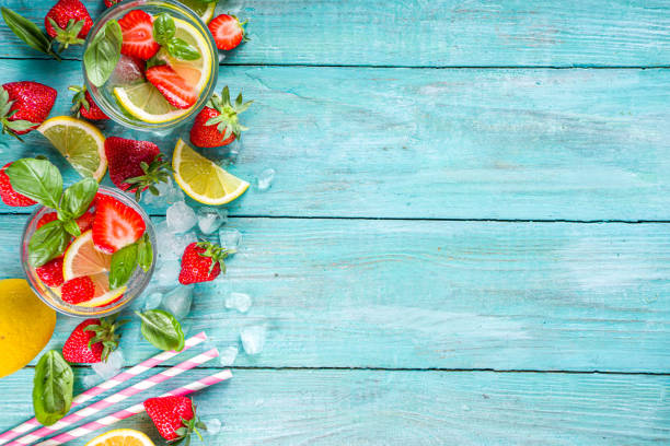 istock Strawberries and basil lemonade 1219735980