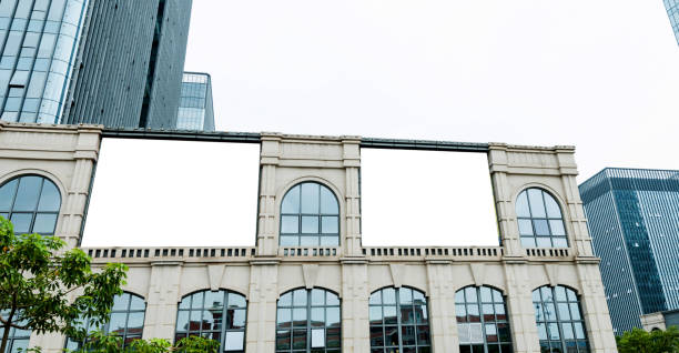 istock Blank billboard on the wall of office building 1219735987