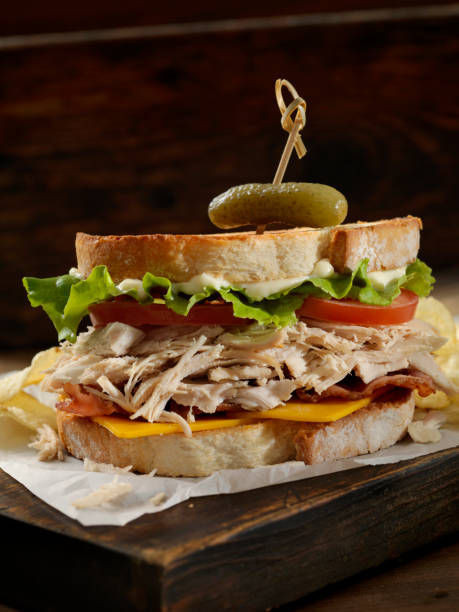 istock Turkey and Cheddar Cheese BLT with Potato Chips 1219738215