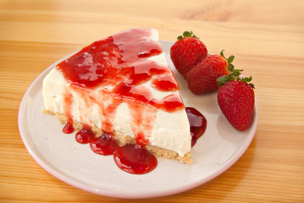 istock delicious cheesecake with strawberries on  plate 1219738232
