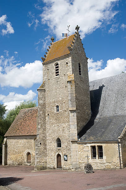istock Sceaux-sur-Huisne ( Sarthe, France) - Ancient church exterior 121973840