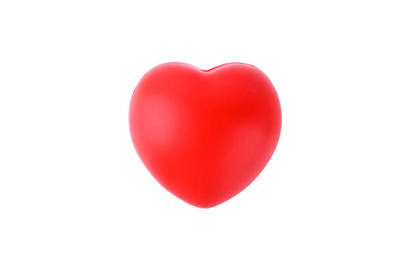 istock Red rubber heart isolated on white background. 1219739551