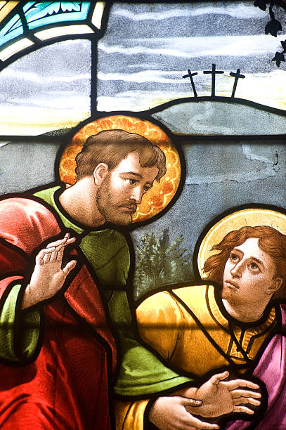 istock Gace (Basse-Normandy, France) - Stained glass window, detail 121974171