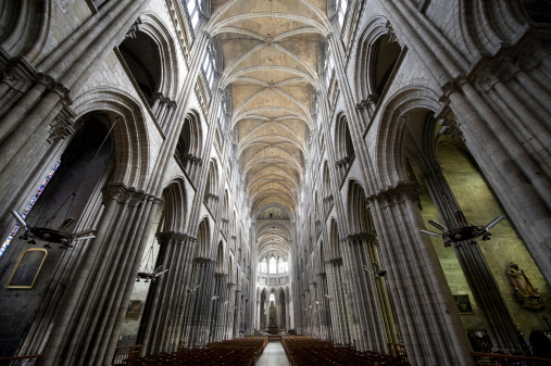 Rouen (Seine-Maritime, Haute-Normandy, France) - Interior of the cathedral, in gothic style
