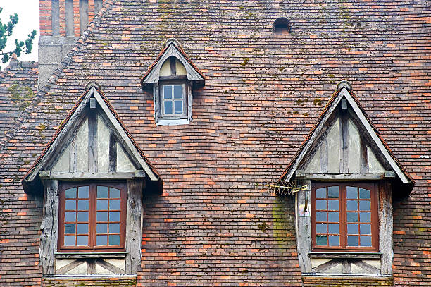 View of a dilapidated roof in Cheshire, UK.