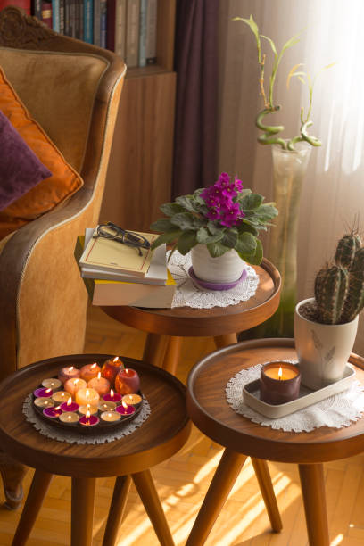 istock Reading and relaxation corner at home. Stylish comfortable living room space. Vertical. 1219742473