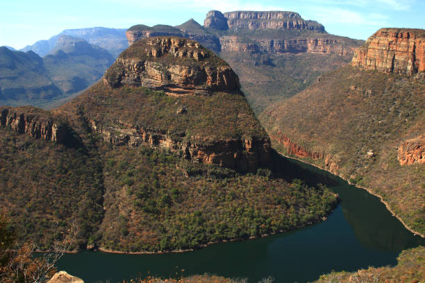 istock Three rondavels above Blyde river canyon (South Africa) 1219743383