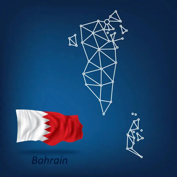 Vector illustration of Abstract map of Bahrain