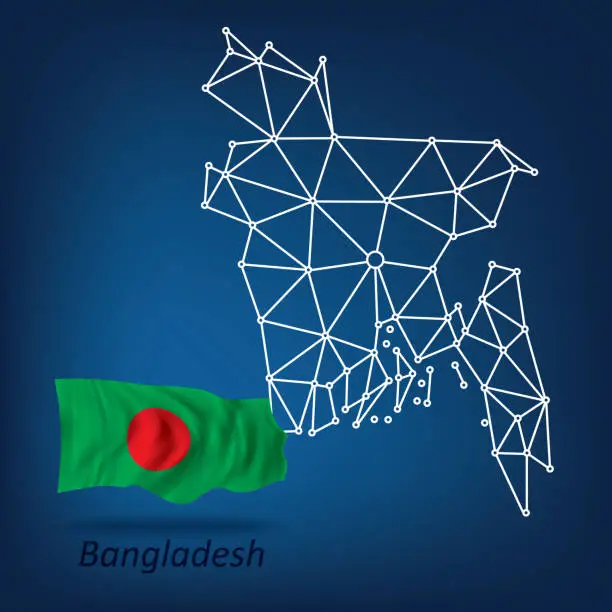 Vector illustration of Abstract map of Bangladesh