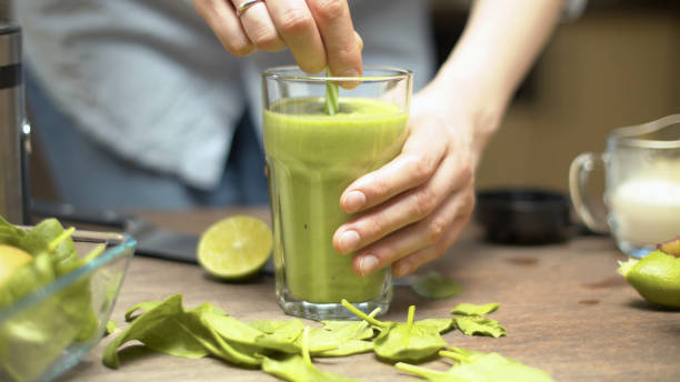 istock Glass of green smoothies 1219745181