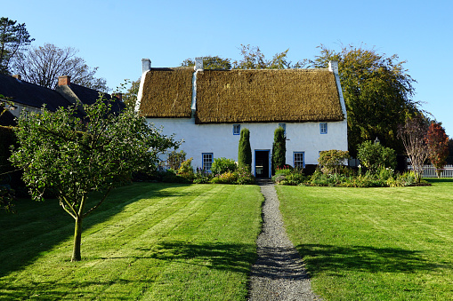 The Old Rectory cottage and garden in Ulster Folk Museum. Cultra, County Down, Northern Ireland 16.10.2019