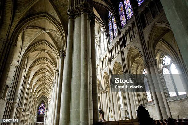 Cathedral Of Reims Interior In Gothic Style Stock Photo - Download Image Now