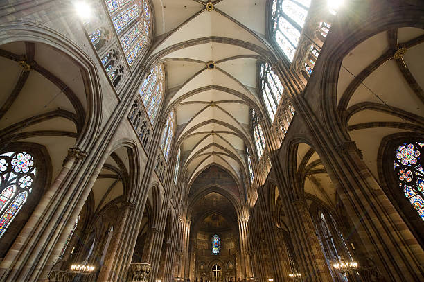 istock Strasbourg (Alsace, France) - The gothic cathedral, interior 121974737