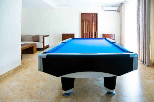 istock Pool ball table in games room 1219747486