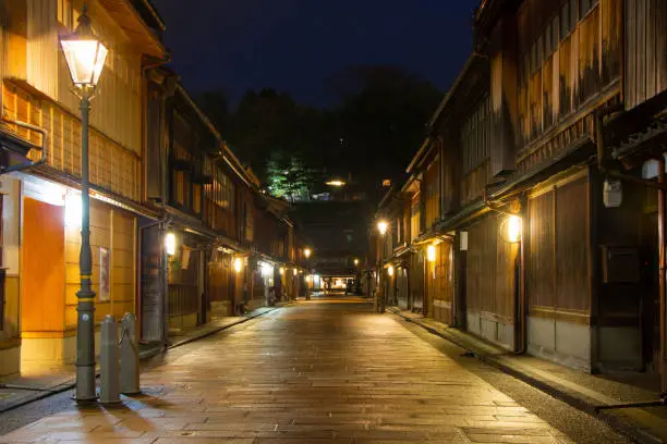 This is a picture of Higashi Chaya District in Kanazawa, Japan