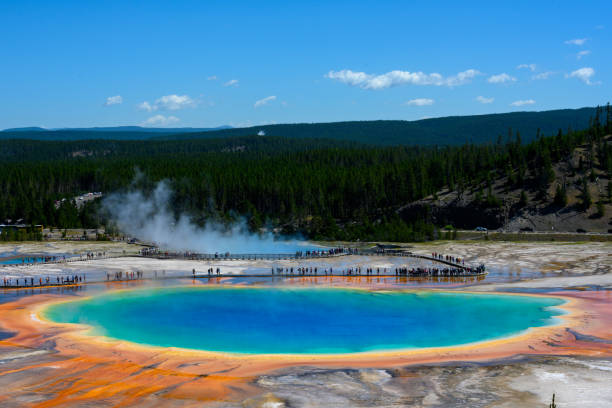 istock Large Crowd Around Grand Prismatic 1219748713