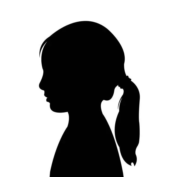 Vector illustration of a girl head silhouette vector