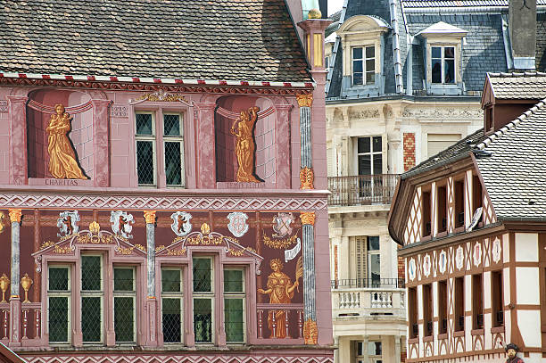 Mulhouse (Alsace, France) - Town hall and other old buildings Mulhouse (Haut-Rhin, Alsace, France) - Exterior of historic palace and other ancient buildings mulhouse photos stock pictures, royalty-free photos & images