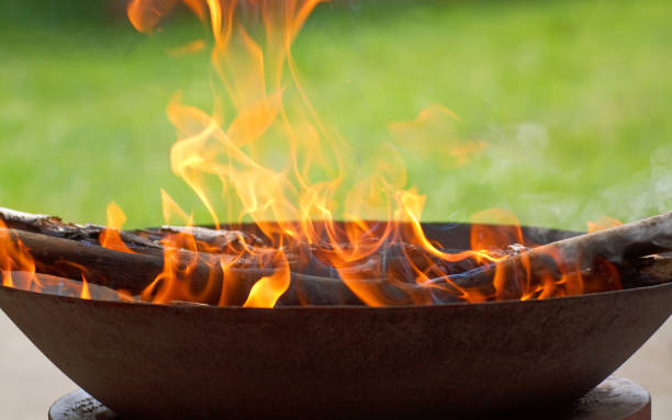 istock Blazing flames in a fire bowl 1219750896