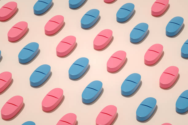 fondo de píldora 3d - pink pill fotografías e imágenes de stock