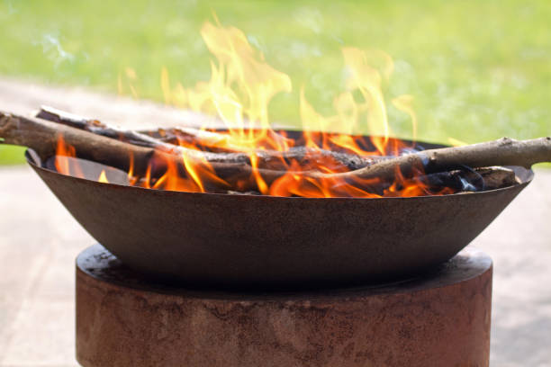 istock Blazing flames in a fire bowl 1219754842