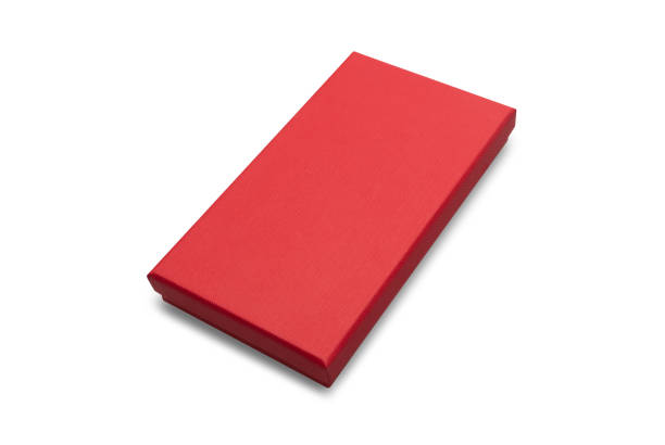 istock Red gift box mockup isolated on white background with clipping path 1219755028