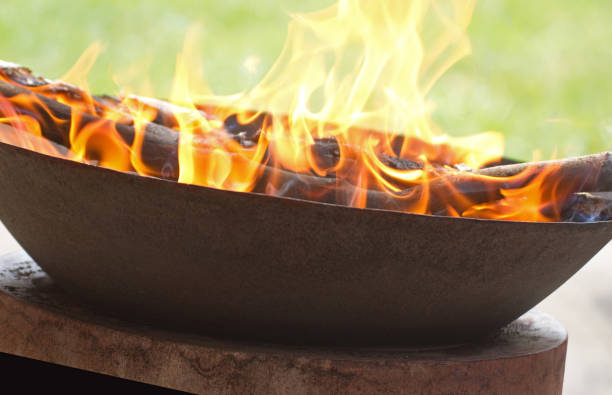 istock Blazing flames in a fire bowl 1219756340
