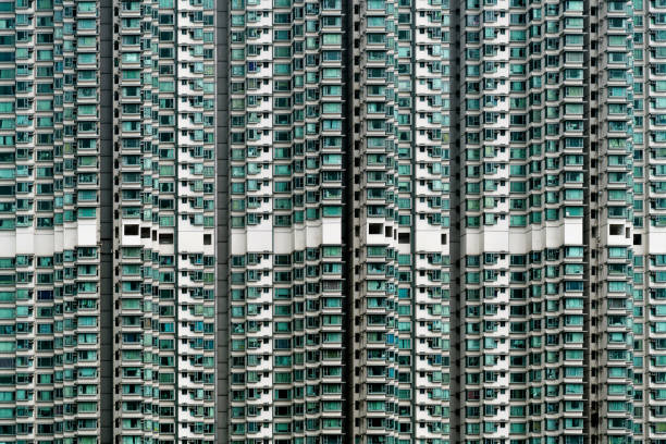 istock Modern apartment buildings facade background 1219757726