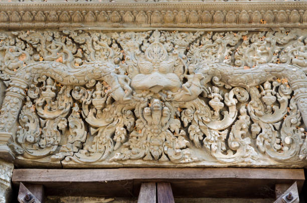 istock Ornate lintel in Angkor Wat, Siem Reap, Cambodia 1219765614