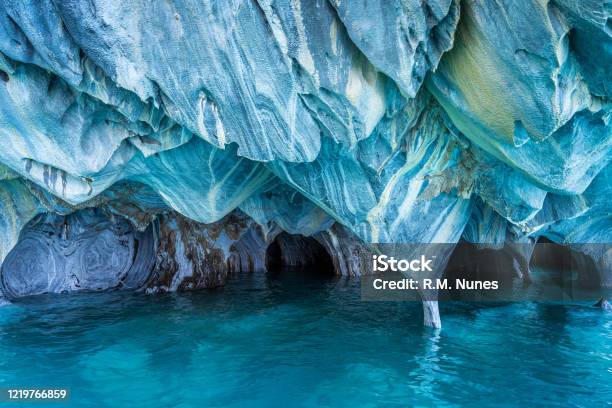 Natural Landmark Marble Caves On General Carrera Lake Patagonia Chile South America Stock Photo - Download Image Now