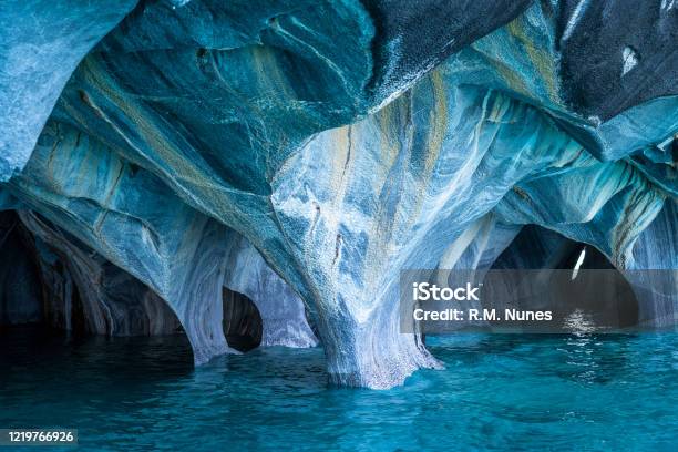 Marble Caves In General Carrera Lake Patagonia Chile Stock Photo - Download Image Now