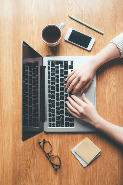 istock Young woman working in a home office. 1219768205