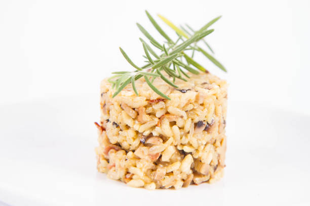 Pilaf with rice, vegetables and pieces of meat, a ready-made dinner dish
