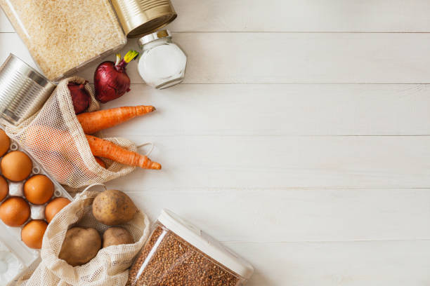istock Food stocks at home on the table 1219778639