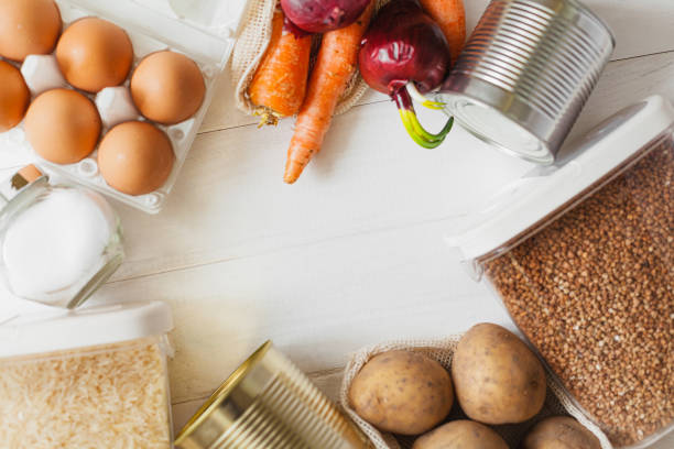 istock Food stocks at home on the table 1219778654